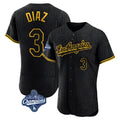 Silnrao LA.Dodgers #3 Edwin D¨ªaz Player Black World Series Meet Snake Skin City Limited Elite Home Stitched Jerseys