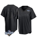 Silnrao LA.Dodgers #3 Edwin D¨ªaz Player Black World Series Pitch Fashion T-shirt Stitched Jerseys