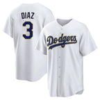 Silnrao LA.Dodgers #3 Edwin D¨ªaz Player Gold White 2026 Collection Stadium Game Stitched Jerseys