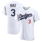 Silnrao LA.Dodgers #3 Edwin D¨ªaz Player Gold White 2026 Collection Stadium Limited Elite Stitched Jerseys