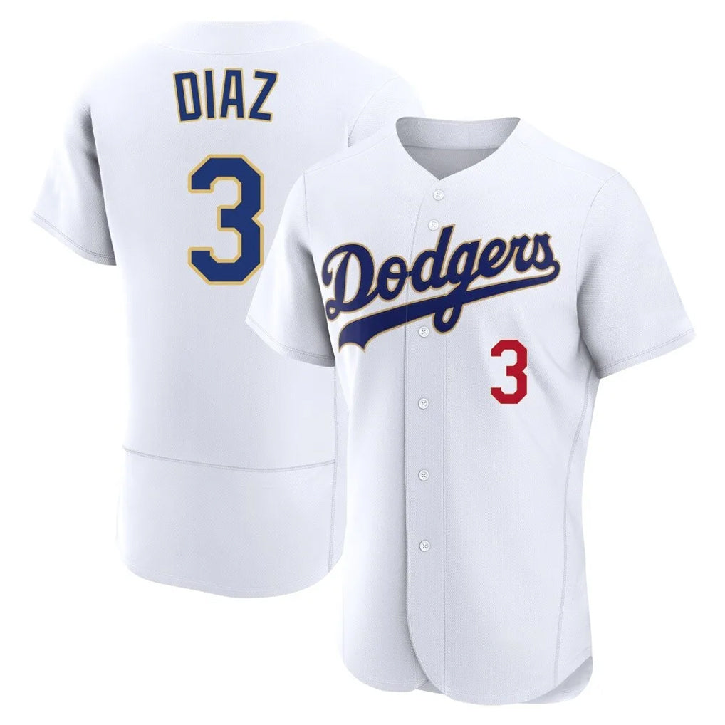 Silnrao LA.Dodgers #3 Edwin D¨ªaz Player Gold White 2026 Collection Stadium Limited Elite Stitched Jerseys