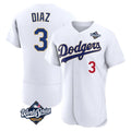 Silnrao LA.Dodgers #3 Edwin D¨ªaz Player Gold White World Series 2026 Collection Stadium Limited Elite Stitched Jerseys