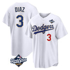 Silnrao LA.Dodgers #3 Edwin D¨ªaz Player Gold White World Series World Series 2026 Collection Stadium Limited Stitched Jerseys