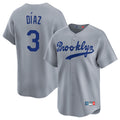 Silnrao LA.Dodgers #3 Edwin D¨ªaz Player Gray Game Limited Home Stitched Jerseys