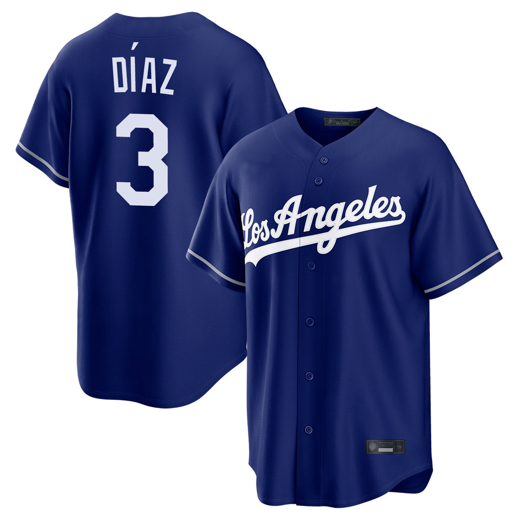 Silnrao LA.Dodgers #3 Edwin D¨ªaz Player Royal Game Stitched Jerseys