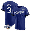 Silnrao LA.Dodgers #3 Edwin D¨ªaz Player Royal World Series City Connect Elite Home Stitched Jerseys