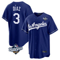 Silnrao LA.Dodgers #3 Edwin D¨ªaz Player Royal World Series Game Stitched Jerseys