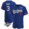 Silnrao LA.Dodgers #3 Edwin D¨ªaz Player Royal World Series Limited Elite Home Stitched Jerseys