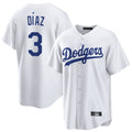 Silnrao LA.Dodgers #3 Edwin D¨ªaz Player White Game Home Stitched Jerseys