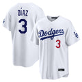 Silnrao LA.Dodgers #3 Edwin D¨ªaz Player White Home Game Stitched Jerseys