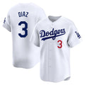 Silnrao LA.Dodgers #3 Edwin D¨ªaz Player White Limited Home Stitched Jerseys