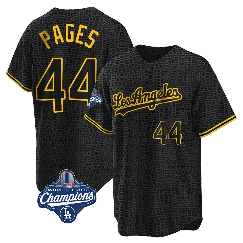 Silnrao LA.Dodgers #44 Andy Pages Player Black Gold World Series Meet Limited Home Stitched Jerseys