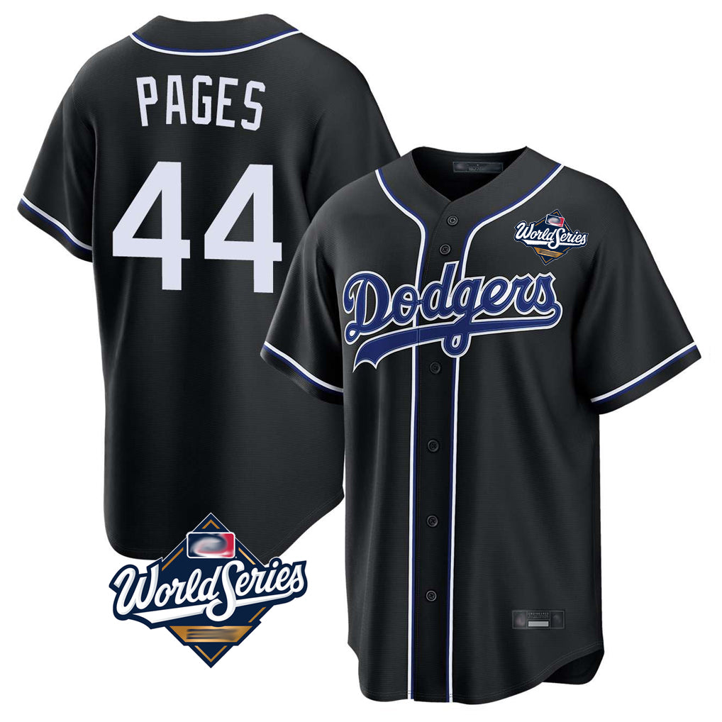 Silnrao LA.Dodgers #44 Andy Pages Player Black World Series Carbon Limited Home Stitched Jerseys