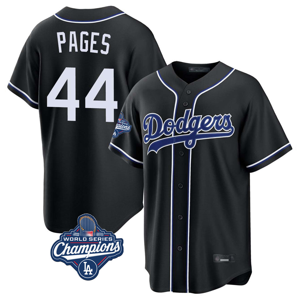 Silnrao LA.Dodgers #44 Andy Pages Player Black World Series Meet Carbon Limited Home Stitched Jerseys