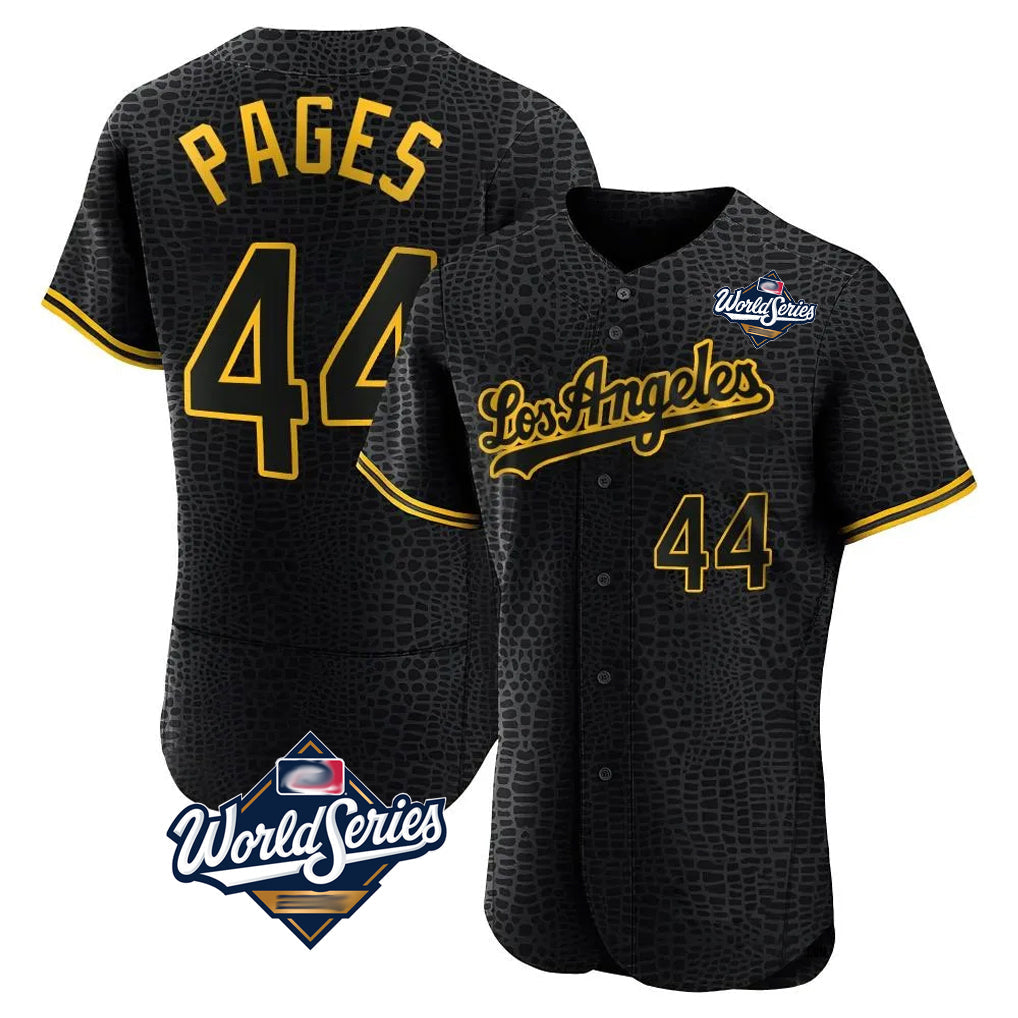 Silnrao LA.Dodgers #44 Andy Pages Player Black World Series Snake Skin City Limited Elite Home Stitched Jerseys