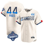 Silnrao LA.Dodgers #44 Andy Pages Player Cream World Series Meet City Connect Limited Home Stitched Jerseys