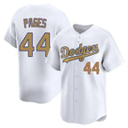 Silnrao LA.Dodgers #44 Andy Pages Player Gold Collection Limited Home Stitched Jerseys