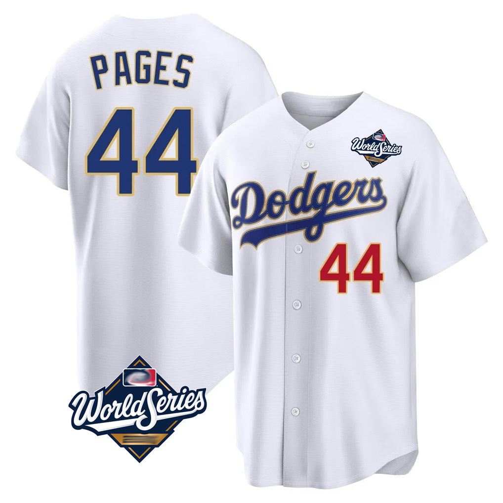 Silnrao LA.Dodgers #44 Andy Pages Player Gold White World Series 2026 Collection Stadium Limited Stitched Jerseys