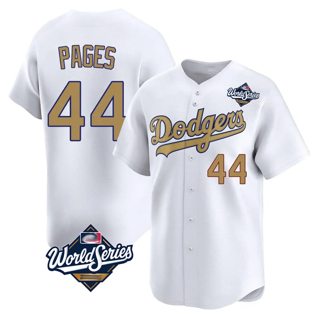Silnrao LA.Dodgers #44 Andy Pages Player Gold World Series Collection Limited Home Stitched Jerseys