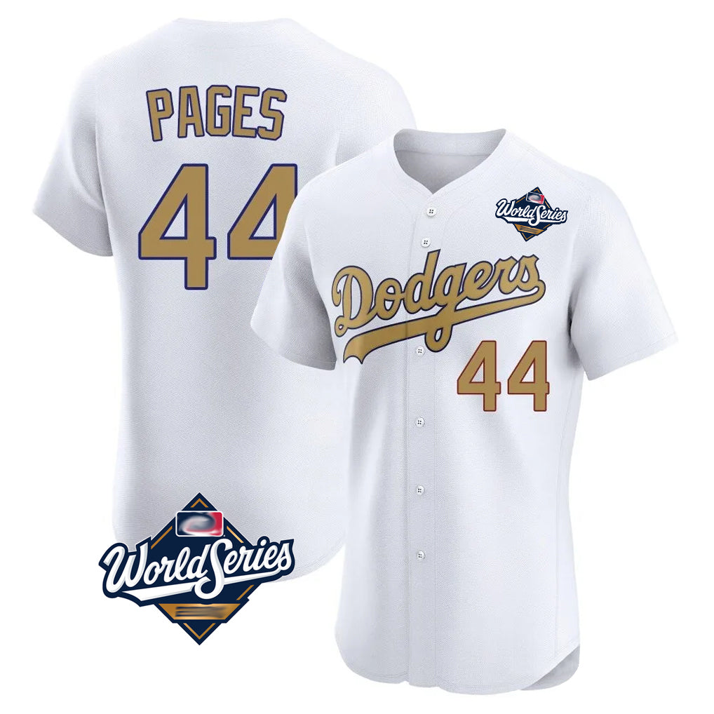 Silnrao LA.Dodgers #44 Andy Pages Player Gold World Series Limited Elite Home Stitched Jerseys