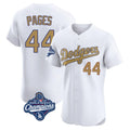 Silnrao LA.Dodgers #44 Andy Pages Player Gold World Series Meet Limited Elite Home Stitched Jerseys