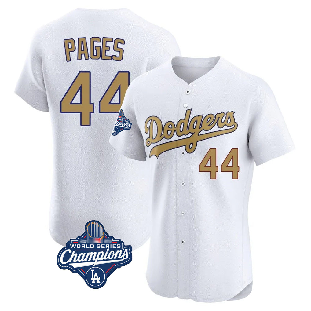 Silnrao LA.Dodgers #44 Andy Pages Player Gold World Series Meet Limited Elite Home Stitched Jerseys