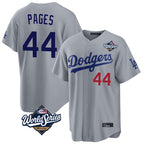 Silnrao LA.Dodgers #44 Andy Pages Player Gray World Series Game Home Stitched Jerseys