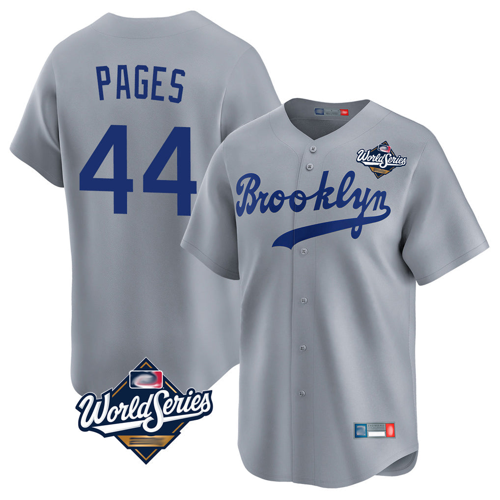 Silnrao LA.Dodgers #44 Andy Pages Player Gray World Series Game Limited Home Stitched Jerseys