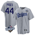 Silnrao LA.Dodgers #44 Andy Pages Player Gray World Series Game Stitched Jerseys
