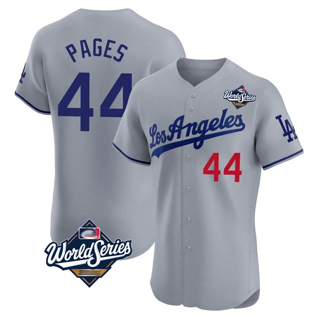 Silnrao LA.Dodgers #44 Andy Pages Player Gray World Series Limited Elite Home Stitched Jerseys