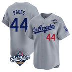 Silnrao LA.Dodgers #44 Andy Pages Player Gray World Series Limited Home Stitched Jerseys