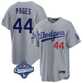 Silnrao LA.Dodgers #44 Andy Pages Player Gray World Series Meet Game Home Stitched Jerseys