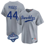 Silnrao LA.Dodgers #44 Andy Pages Player Gray World Series Meet Game Limited Home Stitched Jerseys