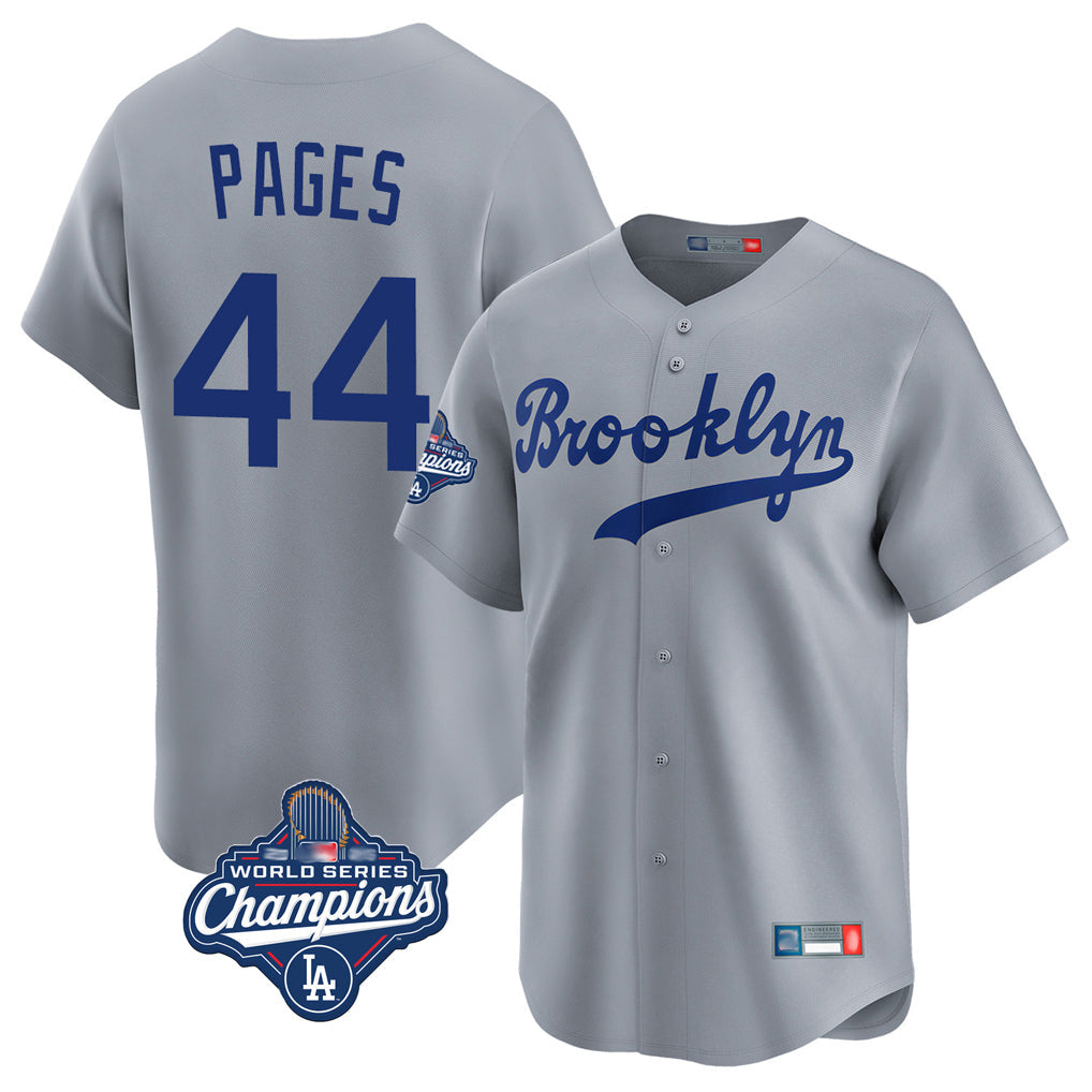Silnrao LA.Dodgers #44 Andy Pages Player Gray World Series Meet Game Limited Home Stitched Jerseys