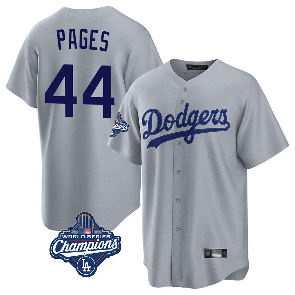 Silnrao LA.Dodgers #44 Andy Pages Player Gray World Series Meet Game Stitched Jerseys