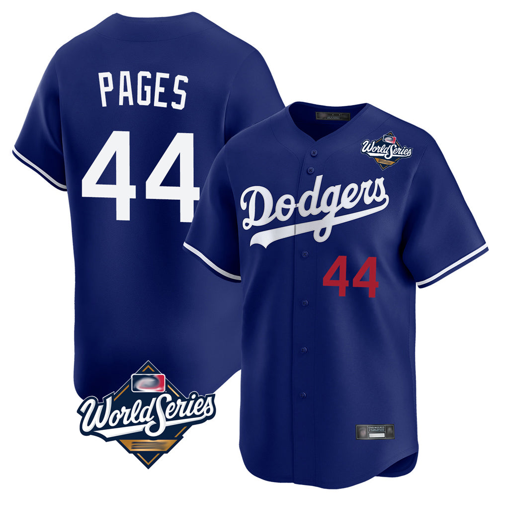 Silnrao LA.Dodgers #44 Andy Pages Player Royal World Series Limited Home Stitched Jerseys