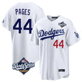 Silnrao LA.Dodgers #44 Andy Pages Player White World Series Home Game Stitched Jerseys