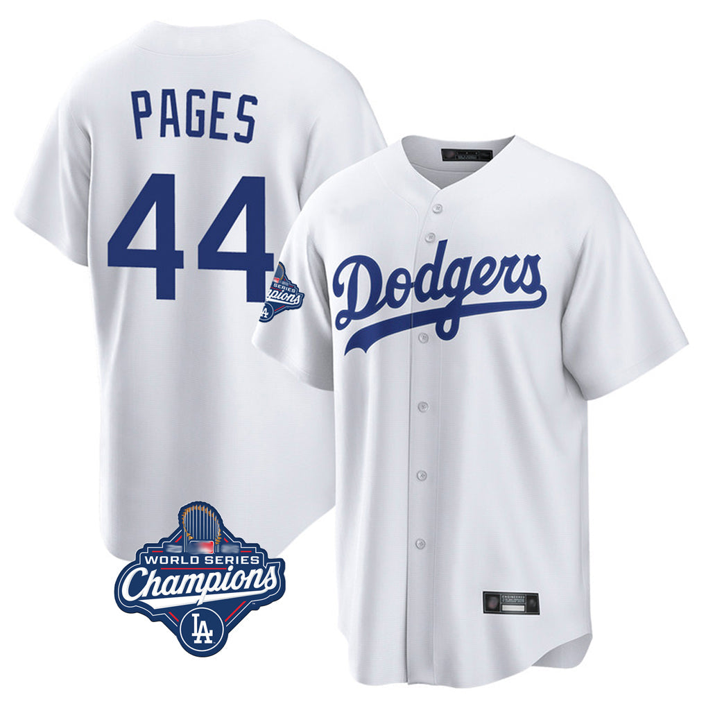 Silnrao LA.Dodgers #44 Andy Pages Player White World Series Meet Game Home Stitched Jerseys
