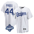 Silnrao LA.Dodgers #44 Andy Pages Player White World Series Meet Game Home Stitched Jerseys