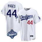 Silnrao LA.Dodgers #44 Andy Pages Player White World Series Meet Home Game Stitched Jerseys