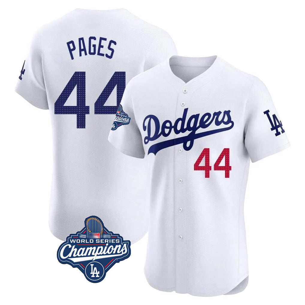 Silnrao LA.Dodgers #44 Andy Pages Player White World Series Meet Limited Elite Home Stitched Jerseys
