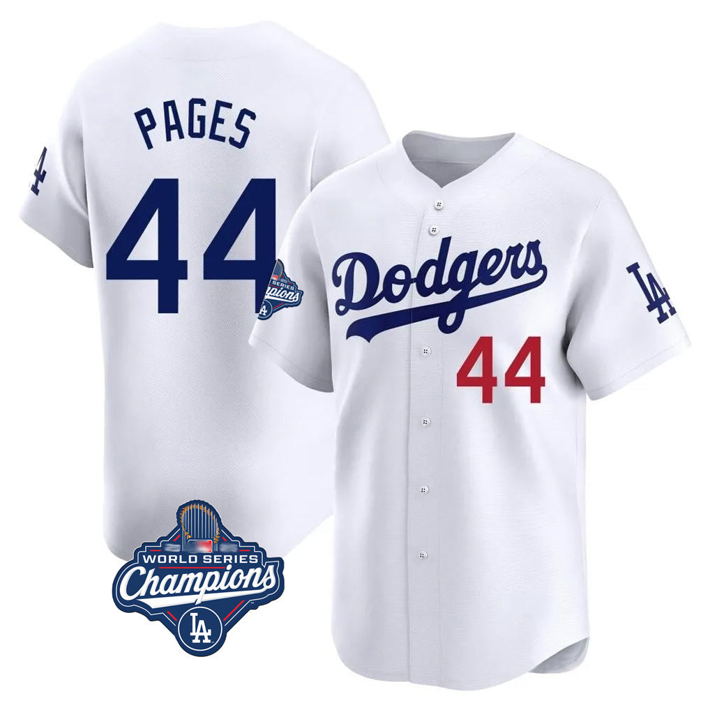 Silnrao LA.Dodgers #44 Andy Pages Player White World Series Meet Limited Home Stitched Jerseys