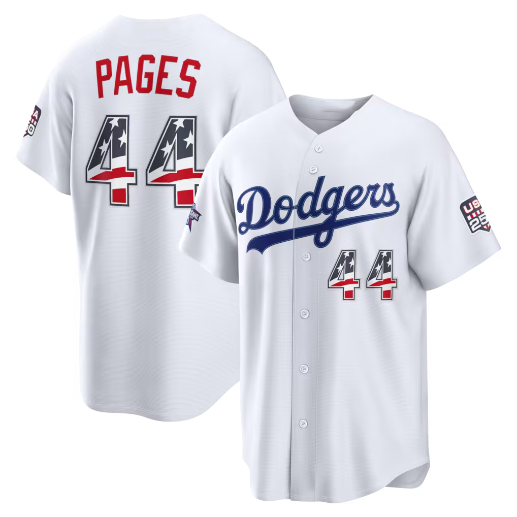 Silnrao LA.Dodgers #44 Andy Pages White 2026 All-Star Edition Stars & Stripes Stadium Jerseys