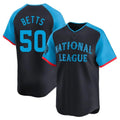 Silnrao LA.Dodgers #50 Mookie Betts Player Black National League All-Star Limited Home Stitched Jerseys