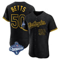 Silnrao LA.Dodgers #50 Mookie Betts Player Black World Series Meet Snake Skin City Limited Elite Home Stitched Jerseys