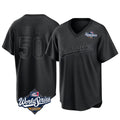 Silnrao LA.Dodgers #50 Mookie Betts Player Black World Series Pitch Fashion T-shirt Stitched Jerseys