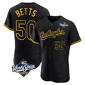 Silnrao LA.Dodgers #50 Mookie Betts Player Black World Series Snake Skin City Limited Elite Home Stitched Jerseys
