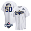 Silnrao LA.Dodgers #50 Mookie Betts Player Gold White World Series 2026 Collection Stadium Game Stitched Jerseys