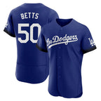 Silnrao LA.Dodgers #50 Mookie Betts Player Royal City Connect Elite Home Stitched Jerseys