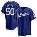 Silnrao LA.Dodgers #50 Mookie Betts Player Royal City Connect Home Game Stitched Jerseys
